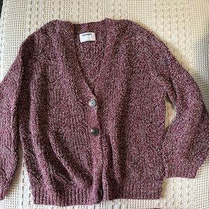 OLD NAVY cardigan sweater / heather maroon / size M